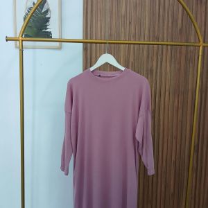 Gamis Jumbo Knit Polos Terbaru 2024/Gamis Wanita Knit Viral LD 120