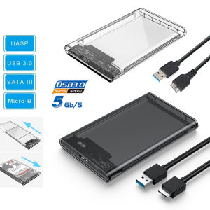 USB 3.0 SATA 2.5 Inch SSD HDD Enclosure Tool-Free Transparent External Hard Disk Casing Hdd Case Hard Disk Case