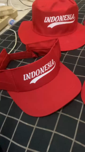 Topi Golf Dewasa Merah Putih/Topi Golf Acara 17 Agustus 1945/Topi Golf Senam Karnaval/Topi Merah Republik Indonesia 2025