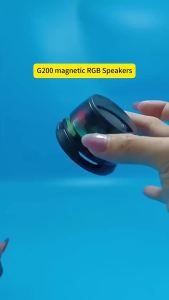 Loa Bluetooth từ tính Loa G200 di động đa chức năng với đèn nhiều màu RGB Hiển thị hiệu ứng âm thanh vòm 3D