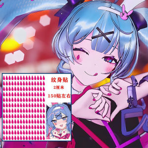 Cosplay Wig Rabbit Hole Pink Tear Drop Tattoo Realistic Hair Top Double Tiger Clip Home Decor Sticker Other Style One Piece