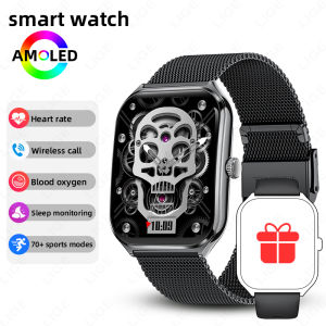 LIGE | LIGE New Ultra Thin Smart Watch Men 1.96" AMOLED 368*448 Display Always Show Time Bluetooth Call Smartwatch Lady For Android ios