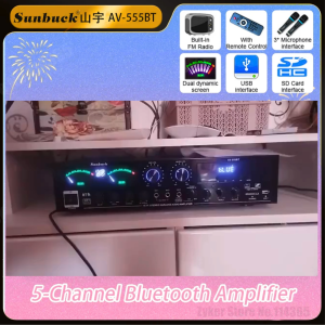 COD Sunbuck AV-555BT Ampli Amplifier Bluetooth Karaoke rumahan 4000 watt EQ Mixer Audio FM
