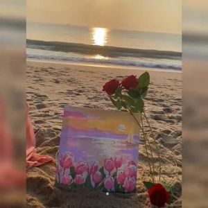 Mamibayi Paint By Number Kit Canvas 20*20CM Diy Floral Scenery Kanvas Lukis Set