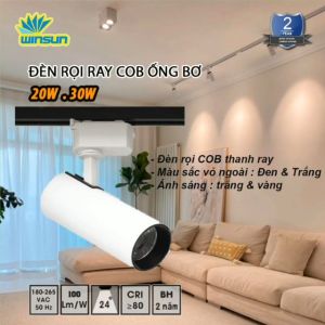 Đèn rọi ray COB ống bơ 20W 30W