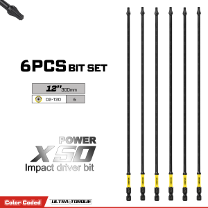 Guinxurn 3pcs/6pcs D2-T20 300mm Screwdriver Bits Heavy-Duty Long Tools for Home DIY Automotive & Workshop Use”