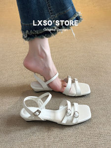 Square Toe Strappy Open Toe Fairy Style Graceful Platform Roman Sandals