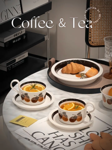 Flower Shadow Brown Tableware suit