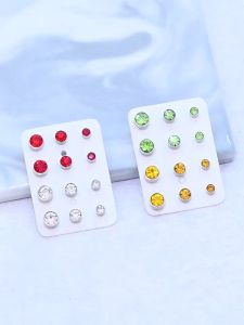 1Pair Magnetic Stud Earring Fake Piercing Nose Stud Crystal Earrings Punk Clip Zircon Magnet Stud Non Piercing Jewelry 3/4/5mm
