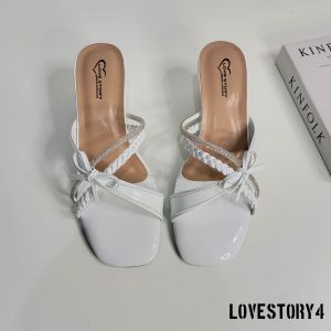 LOVESTORY4 - Angelaa Sandal Heels Wanita 5 Cm Model Kepang Tali Pareasi Terbaru
