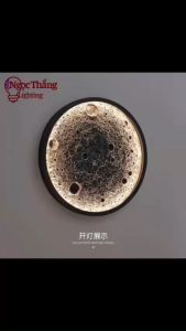 Đèn treo tường ốp tường Mặt Trăng Tròn 3D 30cm trang trí phòng khách phòng ngủ Led 16W 220V VK125 Ngọc Thắng