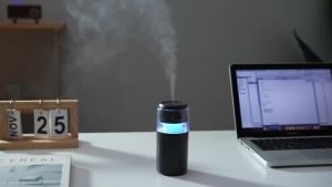 Máy Tạo Độ Ẩm Siêu Âm Di Động Tích Hợp Đèn Ngủ Nhiều Màu Sắc Sạc USB Mini 2 Chế Độ Phun Sương Dùng Cho Ô Tô Và Phòng - Dung Tích 270ml Không Dây