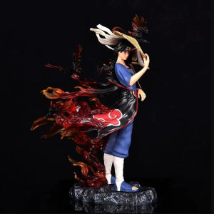 Bandai | 27cm Naruto Anime Figurine Itachi Uchiha Akatsuki With straw hat Action Figure Model Statue Collection Toys Children Toys