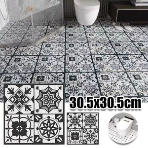 Eco-Friendly PVC Self-Adhesive Flooring Waterproof Anti-Slip Stone Plastic Tiles for Bathroom Kitchen Balcony Decor