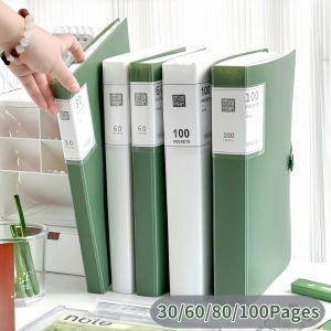 Clear Book Long Portfolio Folder with Clear Pockets 30/60/80/100 Presentation Book for Artwork Document Organizer 23.5x35cm
