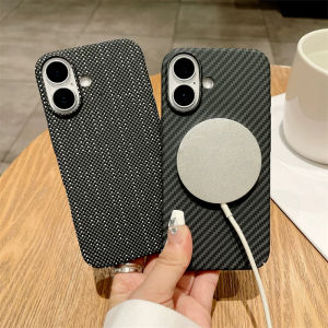 Carbon Fibre Texture Magnetic Case for IPhone 17 Air 16 15 14 13 12 Pro Max Plus 17Pro IPhone17 I17 Magsafe Mac Safe Phone Cover