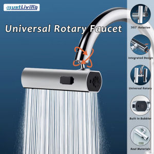 Justliving vòi nước cho bồn rửa tay robot Vòi nước đa năng cho bồn rửa nhà bếp phòng tắm vòi phun mạnh chế độ vòi hoa sen Bộ chuyển đổi kết nối 360 ° xoay phổ quát hai nước thải