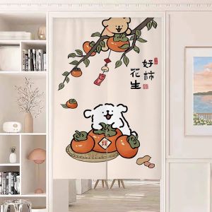 Curtain Đồ Trang Trí Nhà Hoạt Hình Dễ Thương Cho Phòng Trẻ Em Phòng Tắm Phòng Ngủ Quần Áo Cửa Bằng Vải Linen Không Cần Khoan