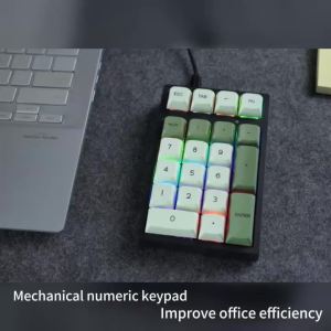 APAYADO | APAYADO 21 Keys Mechanical Numpad RGB Backlit Wired Mini Digital Keypad Portable Pad For Accounting Laptop Desktop Office Use
