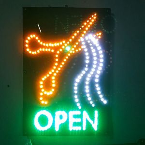 ป้ายไฟLED กรรไกรตัดผม สไตล์วินเทจ ประดับตกแต่งหน้าร้านเสริมสวย ร้านตัดผมให้ดูโดดเด่นน่าจดจำ ราคา/1ชิ้น/ส้ม-ขาว-เขียว/AM3