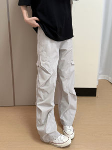 Light Grey Casual Mens Pants Autumn Outdoor Waterproof Straight Leg Trousers Folded Design Three-Proof Soldier Assault Pants