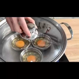 Egg Poacher Stainless Steel Omelette Mold Egg Maker Cup Nonstick Egg Steamer Kitchen Cooking Tool
