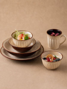 mornenjoy | Underglaze Colored Vintage Elegant Bowl and Plate