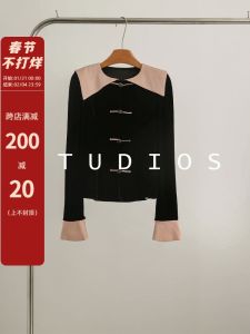 New Chinese Style Womens Black Velvet Shirt Button up Top Coat Small Size Autumn Winter New Arrival Fitted Polo Collar Long Sleeve