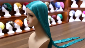 Pirate Head Wrap Silky Durag Hair Wave Cap For Men Hiphop Styling 2pcs Black