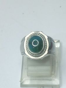 cincin batu bacan Doko majiko asli dim 10x8x5 ring titanium silver size 7