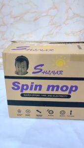 SPIN MOP Otomatis 360° Putar - Alat Pel Shenar Stainless Steel 140cm - Termasuk 2 Kain Pel, Botol Sabun, Ember