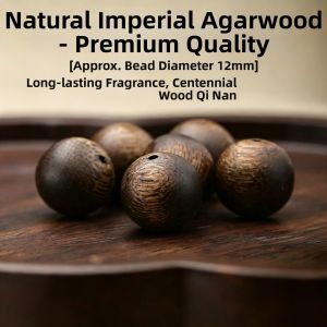 QINGXIANGTAI | Natural Agarwood Beads Necklace Bracelet DIY Accessories
