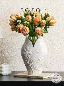 Jojos L. PD Winter Nordic Ceramic Flower Vase Creative Minimalist Style Small Vintage INS Home Decorations Flower Pots