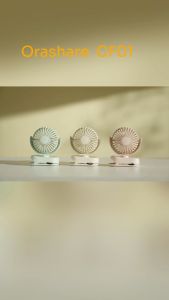 Orashare CF01 Mini Clip Fan 3 Speed Wind 1200mAh Rechargeable Fan 720° Rotation Clip Desk Fan