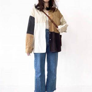 Kemeja Two Tone Bahan Premium Tebal Kemeja Oversize Wanita