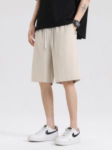 High-End Pure Cotton Khaki Casual Mens Shorts Summer Thin Five-Point Loose Straight Leg Advanced Pants Versatile Youth Fashion