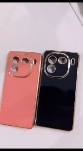 Case Vivo Iqoo 12 Silikon Square Aesthetic Mewah Premium Plating List Gold Crom Soft Casing Handphone
