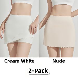 MiiOW | Safety Pants Womens Underwear Skirt-Like Thin No-Cuff Belly Control Base Layer Summer High-Waist Short-Shorts Nylon Spandex
