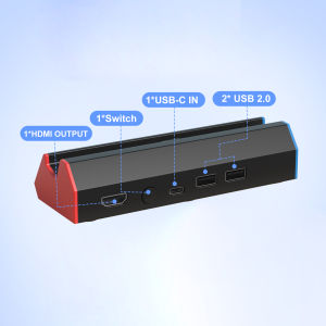 Portable Charging Dock Station Base with 4K HDMI Adapter/USB 2.0 /Type C Port for Nintendo Switch OLED Dock
