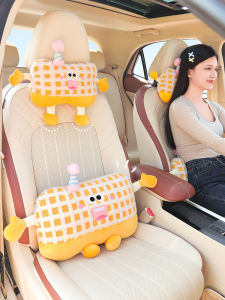 หมอนรองคอด้านข้างรถสีสันสดใสแบบนุ่มสบายสำหรับผู้ขับขี่หญิงพร้อมหมอนรองกระดูกสันหลัง ชุดสองชิ้น