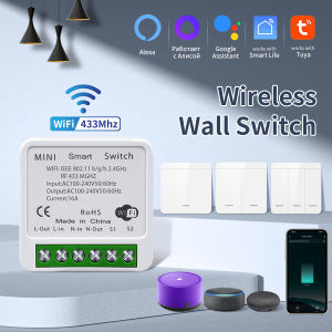 Tuya Smart WiFi Switch For Lighting RF 433MHz Wireless Switch Smart Life APP Voice Control Work With Alice Alexa Google