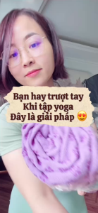 Khăn Trải Thảm Yoga Hạt Cao su Non (tặng kèm Túi đựng )-Màu Xanh Dương  Chống Trơn trượt Tienphatsmart