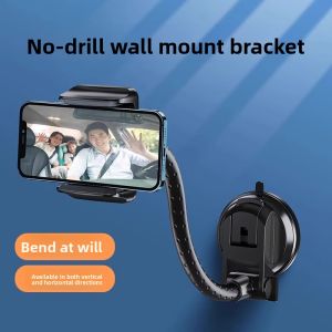 Rotatable Wall Mount Phone Holder with Suction Cup and Extendable Arm