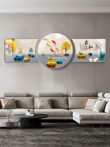 Dafen ภาพวาดตกแต่งห้องรับแขกหมู่บ้านภาพวาดสามมิติเรียบง่ายทันสมัยหรูหราเบาๆภาพแขวนผนังพื้นหลังโซฟาภาพจิตรกรรมฝาผนัง