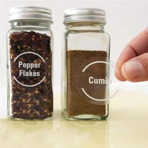144 Pcs Transparent Spice Labels Oil-proof Stickers for Kitchen Jar Organization Food Labels Waterproof Kitchen Seasoning Names