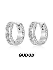 GUDUD | Diamond-studded Thorn Ear Studs Men Silver Trendy
