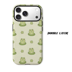 BILIBILI | Grid Frog Phone Case for iPhone 18 17 16 15 14 13 12 11 Air Pro Max Plus Double-layer Cover