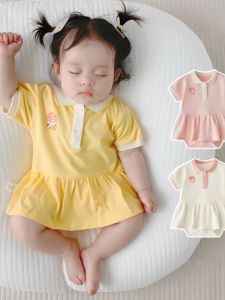 Newborn Baby Rompers Super Cute Short Skirt Baby Girl Jumpsuit Summer Thin Polo Romper Short Sleeve Skirt