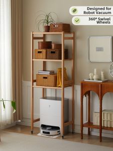 Moveable Station Cabinet for Robot Vacuum Cleaner Solid Wood