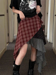 Váy Kẻ Caro Cạp Cao Không Đều Màu Thời Trang Mùa Hè Cho Nữ Váy Midi Cổ Điển Cho Thanh Thiếu Niên Thường Ngày